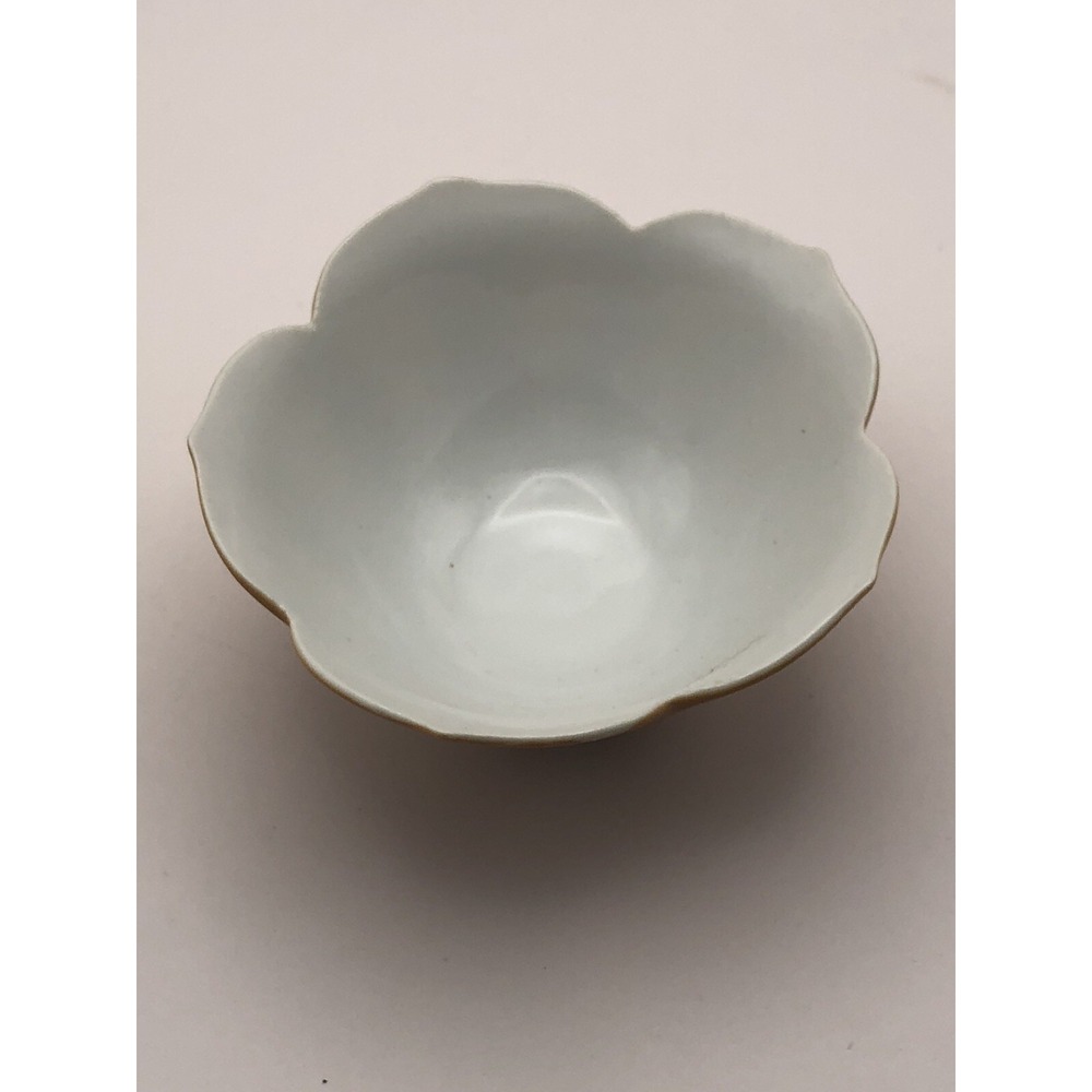 VTG Lotus Blossom Shaped Rice Bowl Burnt Orange